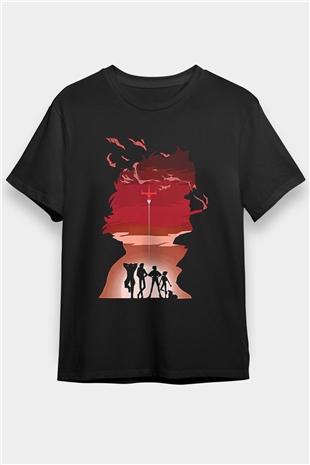 Cowboy Bebop Baskılı Unisex Siyah Tişört - Tshirt