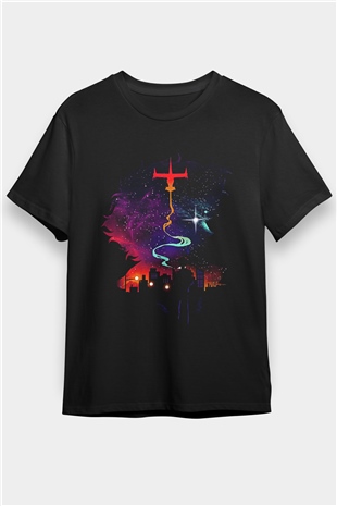 Cowboy Bebop Baskılı Unisex Siyah Tişört - Tshirt