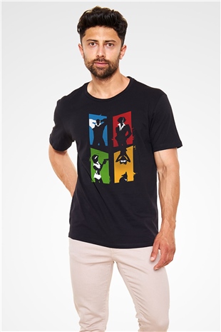 Cowboy Bebop Baskılı Unisex Siyah Tişört - Tshirt