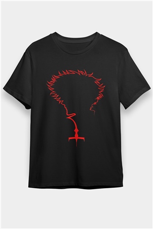 Cowboy Bebop Baskılı Unisex Siyah Tişört - Tshirt
