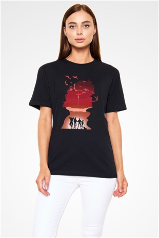 Cowboy Bebop Baskılı Unisex Siyah Tişört - Tshirt