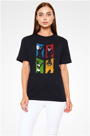Cowboy Bebop Baskılı Unisex Siyah Tişört - Tshirt