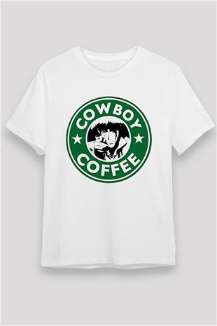 Cowboy Bebop Unisex Baskılı Beyaz Tişört - Tshirt