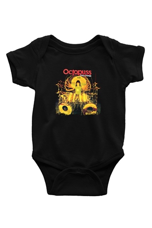 Cozy Powell Baskılı Unisex Siyah Bebek Body - Zıbın