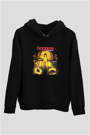 Cozy Powell Baskılı Unisex Siyah Hoodie