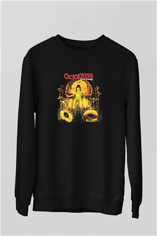 Cozy Powell Baskılı Unisex Siyah Sweatshirt