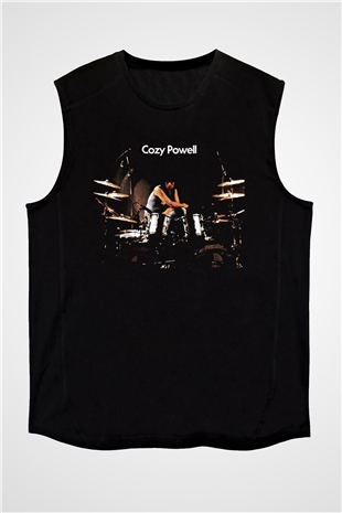 Cozy Powell Siyah Unisex Kolsuz Tişört