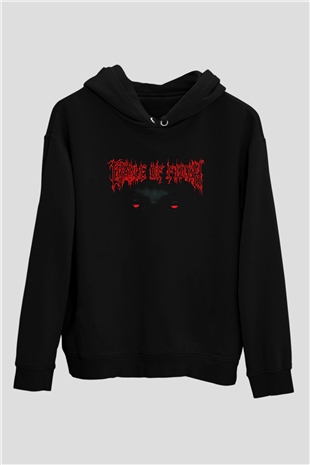 Cradle of filth Baskılı Unisex Siyah Kapüşonlu Sweatshirt