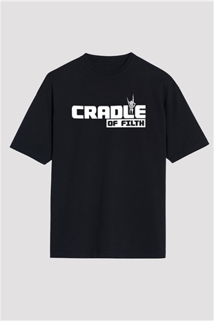 Cradle of filth Baskılı Unisex Siyah Oversize Tişört - Tshirt