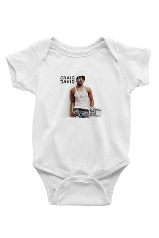 Craig David Baskılı Unisex Beyaz Bebek Body - Zıbın