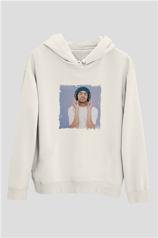 Craig David Baskılı Unisex Beyaz Kapüşonlu Sweatshirt