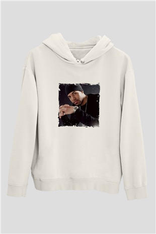 Craig David Baskılı Unisex Beyaz Kapüşonlu Sweatshirt