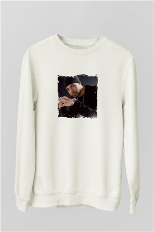 Craig David Baskılı Unisex Beyaz Sweatshirt