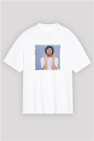 Craig David Baskılı Oversize Beyaz Tişört