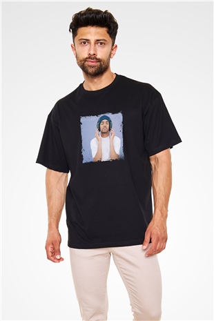 Craig David Baskılı Unisex Oversize Siyah Tişört