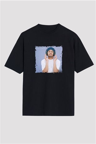Craig David Baskılı Unisex Oversize Siyah Tişört