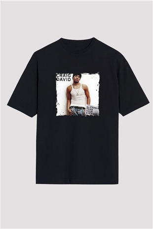 Craig David Baskılı Unisex Oversize Siyah Tişört