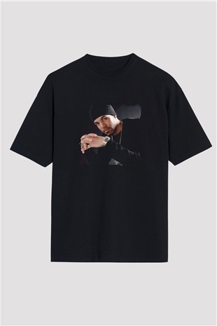 Craig David Baskılı Unisex Oversize Siyah Tişört