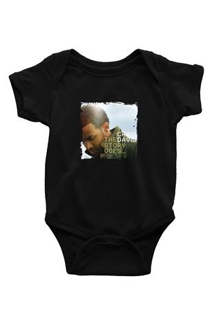 Craig David Baskılı Unisex Siyah Bebek Body - Zıbın