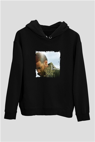 Craig David Baskılı Unisex Siyah Hoodie