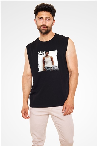 Craig David Baskılı Unisex Siyah Kolsuz Tişört