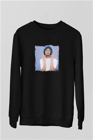 Craig David Baskılı Unisex Siyah Sweatshirt