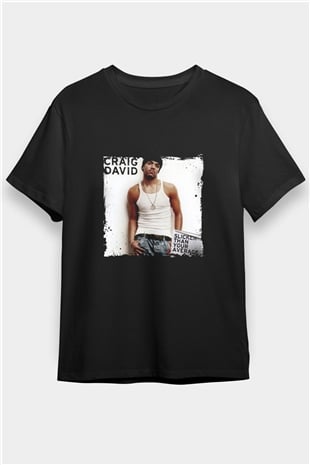 Craig David Baskılı Unisex Siyah Tişört