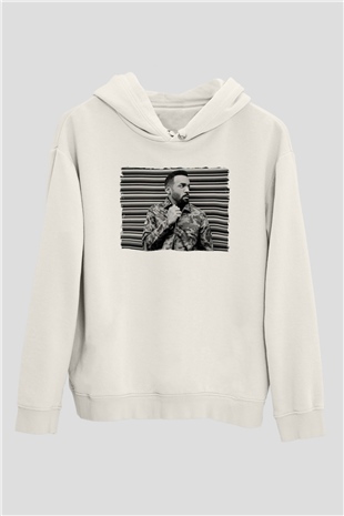 Craig David Beyaz Unisex Kapüşonlu Sweatshirt