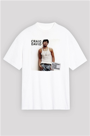 Craig David Beyaz Oversize Tişört Oversize T-shirt - TişörtFabrikası