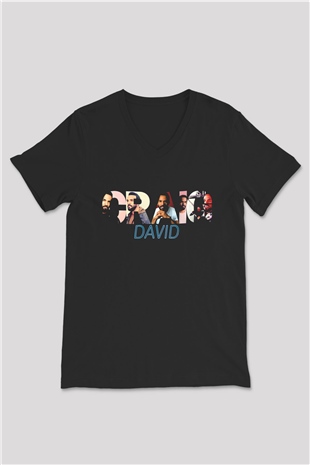 Craig David Siyah Unisex V Yaka Tişört