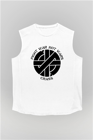 Crass Beyaz Unisex Kolsuz Tişört