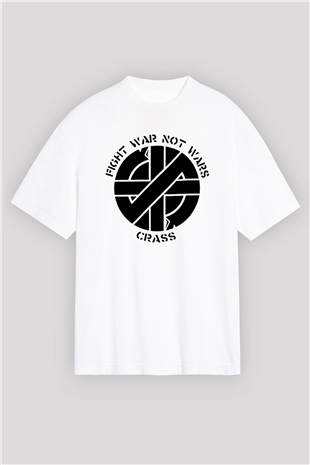 Crass Beyaz Unisex Oversize Tişört T-Shirt