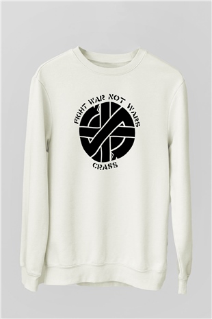 Crass Beyaz Unisex Sweatshirt