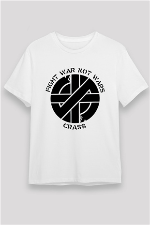 Crass Beyaz Unisex Tişört T-Shirt - TişörtFabrikası