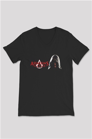 Creed Siyah Unisex V Yaka Tişört T-Shirt