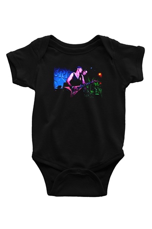 Crimson Glory Baskılı Siyah Bebek Body - Zıbın