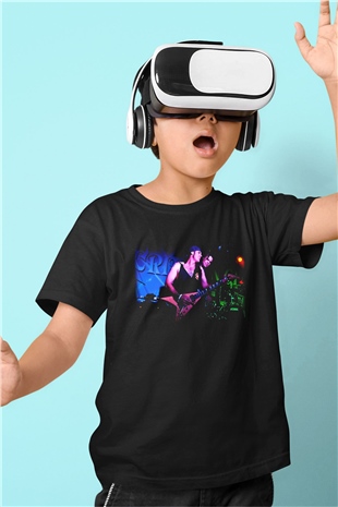 Crimson Glory Baskılı Siyah Unisex Çocuk Tişört
