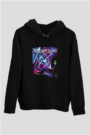 Crimson Glory Baskılı Unisex Siyah Hoodie