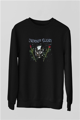 Crimson Glory Baskılı Unisex Siyah Sweatshirt