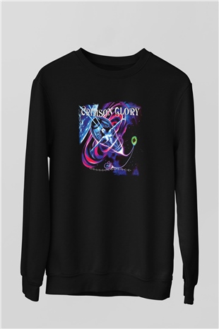 Crimson Glory Baskılı Unisex Siyah Sweatshirt