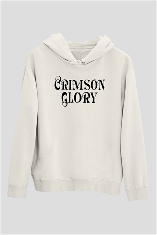 Crimson Glory Beyaz Unisex Kapşonlu Sweatshirt