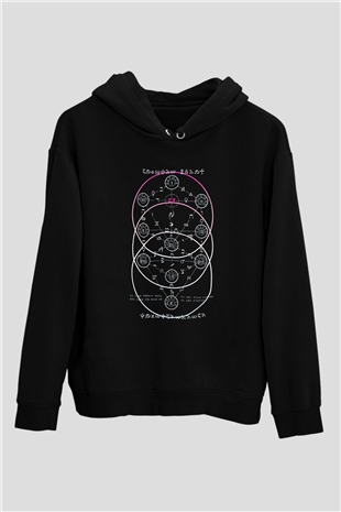 Crimson Glory Siyah Unisex Kapüşonlu Sweatshirt
