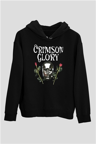 Crimson Glory Siyah Unisex Kapüşonlu Sweatshirt