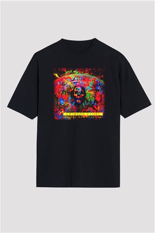 Crimson Glory Siyah Unisex Oversize Tişört T-Shirt