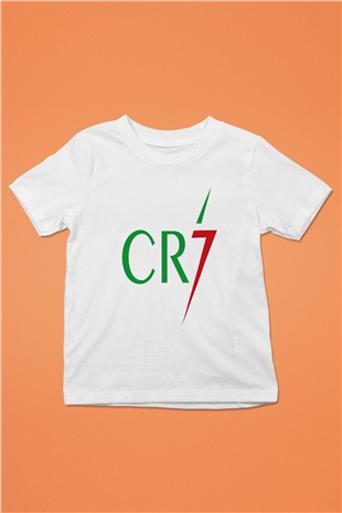 Cristiano Ronaldo Baskılı Beyaz Unisex Çocuk Tişört