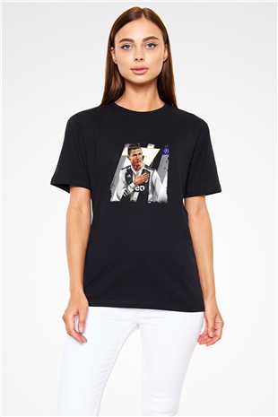Cristiano Ronaldo Baskılı Unisex Siyah Tişört