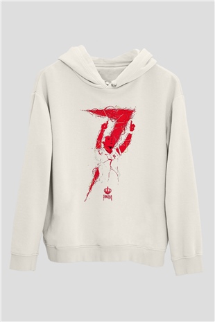 Cristiano Ronaldo Beyaz Unisex Kapşonlu Sweatshirt