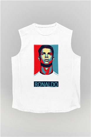 Cristiano Ronaldo Beyaz Unisex Kolsuz Tişört
