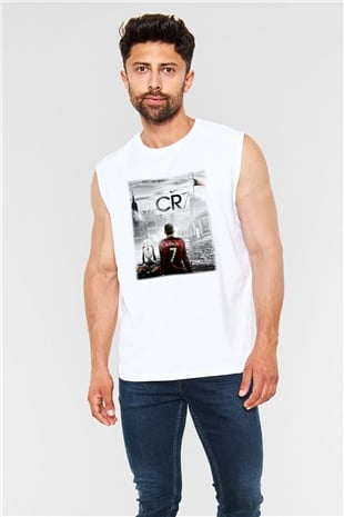 Cristiano Ronaldo Beyaz Unisex Kolsuz Tişört