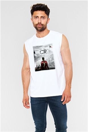Cristiano Ronaldo Beyaz Unisex Kolsuz Tişört